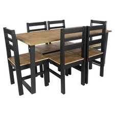 Pine & Black Dining Table and
