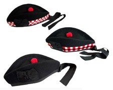 Scottish Wool Glengarry Hat, Black Watch Glengarry Hat, Pipe Band Glengarry Hat