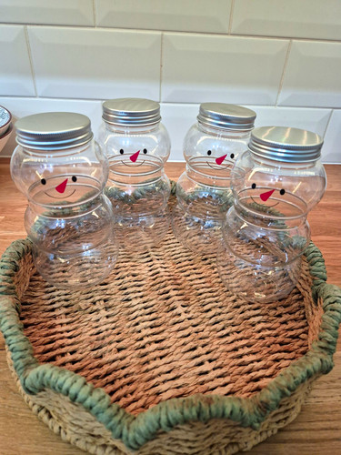 Set clear plastic snowman - of,