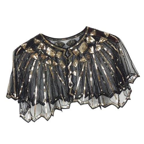 Sequins embroidered mesh - mesh, shrug