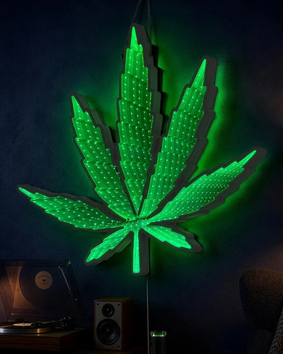 Marijuana leaf lighted - leaf,