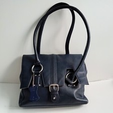 🔥ORiano Real Leather Navy Women's Shoulder Hand Bag 29/25/8 Cm Never Used 