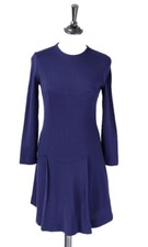 Vintage 1960s  Mini Dress - Mary Quant Look - Blue  Long Sleeve - XS / UK 8