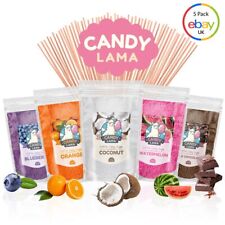 CANDY LAMA Cotton Candy Floss Sugar  PartySet 5 x 250g + 50 Cotton Candy Sticks