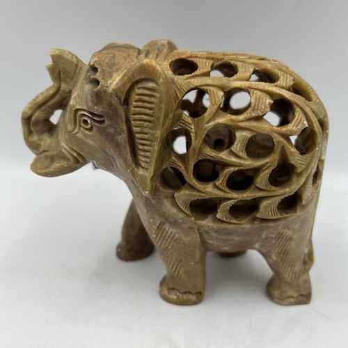 Hand carved soapstone elephant - hand-carved,