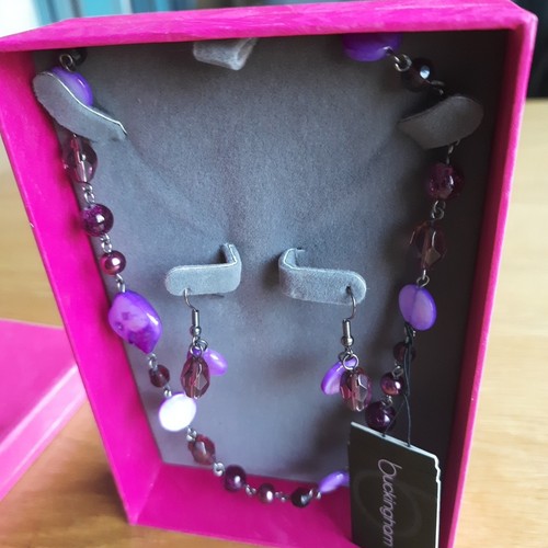 Buckingham purple necklace and - purple,