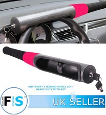 UNIVERSAL CAR VAN ANTI-THEFT STEERING WHEEL LOCK BASEBALL BAT STYLE RED MRC2