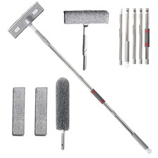2-in-1 Window Cleaning Equipment Squeegee Set Telescopic Cleaner Tool Kit 200cm+