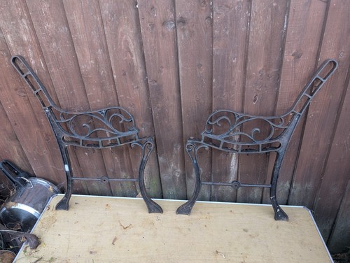 Vintage cast iron garden bench - vintage,