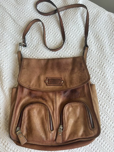 Oriano brown leather crossbody - brown,