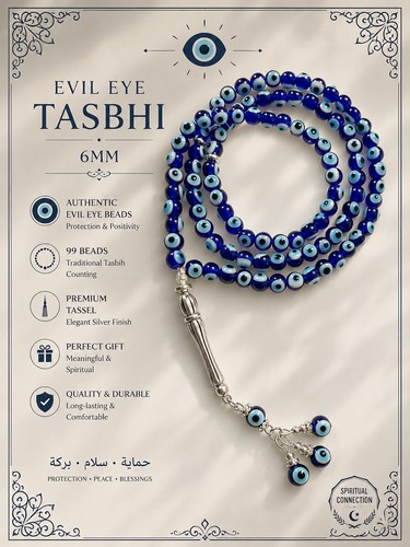 Evil eye worry beads - evil,