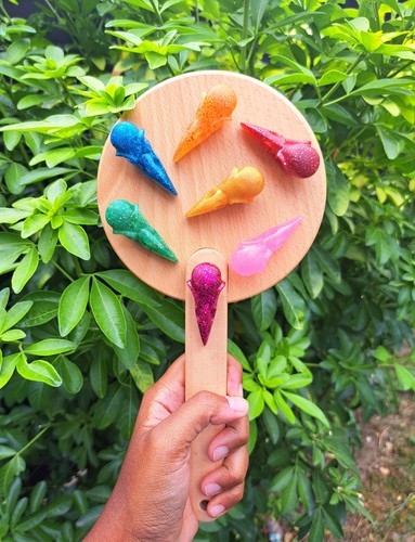 Wooden paddle mirror - wooden,