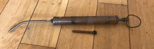 Vintage brass grease gun - brass,