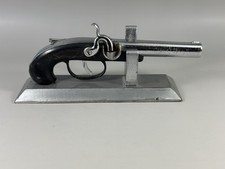 Vintage Flintlock Pistol Lighter on stand heavy and collectable