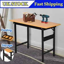 Foldable Wooden Workbench Bench Work with Ruler & Tool Slots for Woodworking