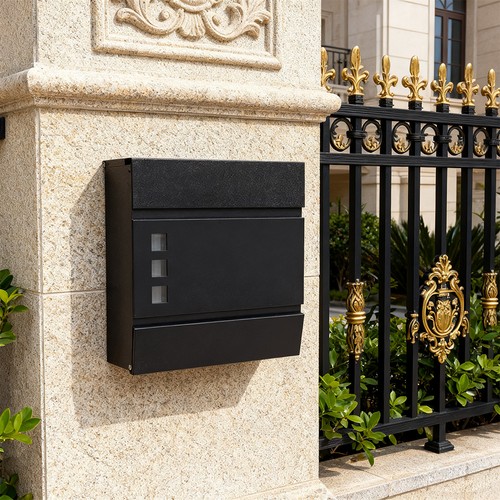 Black steel wall - steel, mail