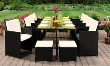 13PC RATTAN GARDEN FURNITURE CUBE SET CHAIRS SOFA TABLE OUTDOOR PATIO