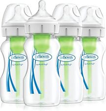 Dr Brown's Natural Flow Anti-Colic Options+ Wide-Neck Baby Bottle Pack of 4