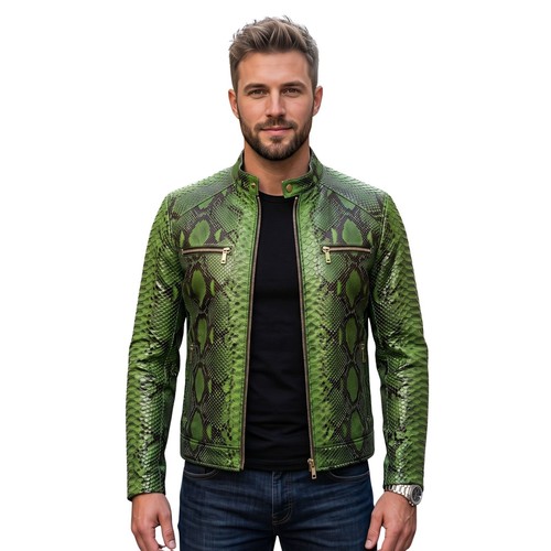 Men green genuine leather - green,