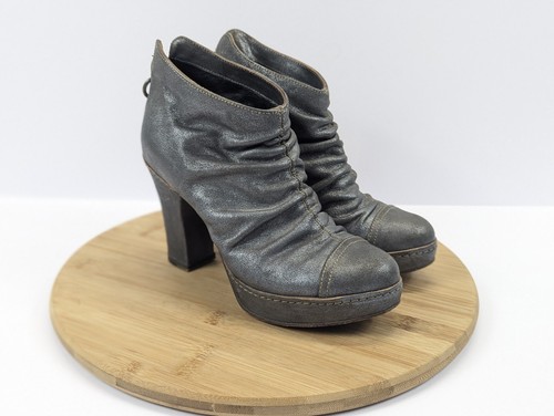 Metallic pewter ruched leather - ruched,