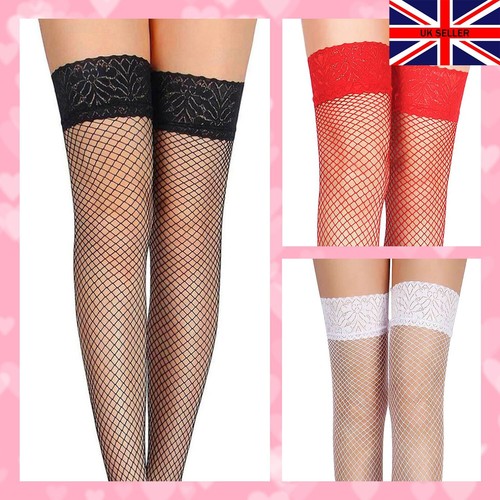 Valentines thigh high fishnet - thigh,