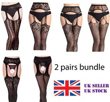 2 x Sexy Crotchless Suspender