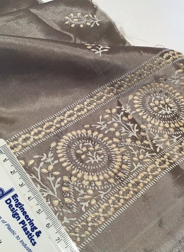 Sari remnant silky taupe pink - taupe,