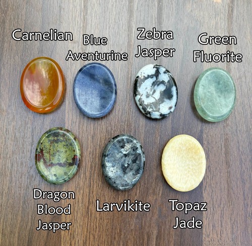 Natural crystal worry stone - natural,