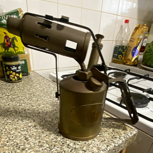 Vintage brass paraffin - brass, blow
