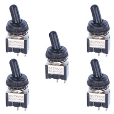 5 x On/Off Mini Small Toggle Switch + Waterproof Cover Mini Small SPST 12V