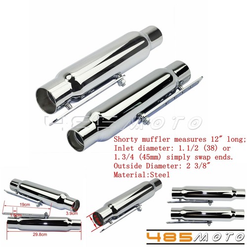 Motorcycle shorty exhaust - 2x,