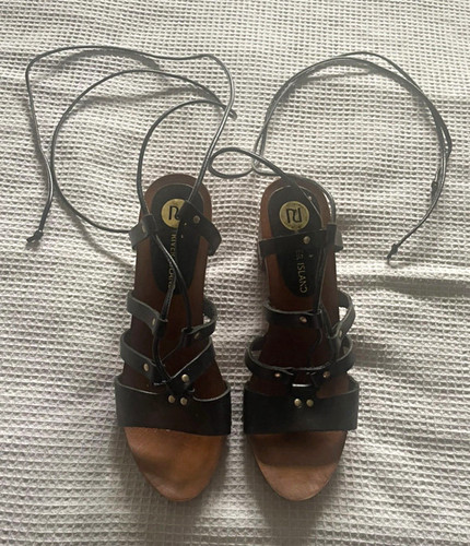 River island black leather - river,