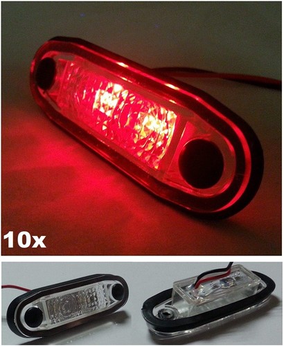 10x flush red led - 10x, 24v