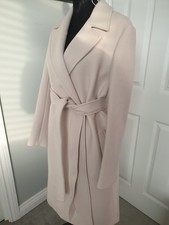 Zara Classic Wrap Coat Cream Size 10/12 Medium BNWT italian Pure New Wool