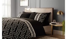 SAVE 50% - Habitat Greek Geo Black & Grey Bedding Set - Kingsize (1962)