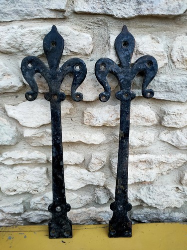 Vintage iron hinge gate straps - iron,