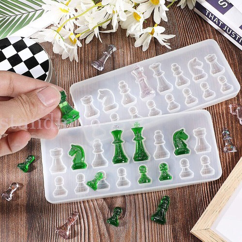 Silicone chess mould for - chess, resin