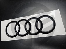 AUDI A6 2012-2024 REAR BOOT BADGE Logo Rings Emblem Gloss Black 200MM