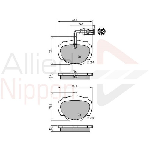 Brake pads set for land - brake, rover