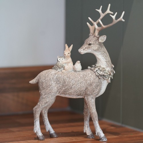 Standing reindeer resin - standing,