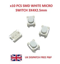 x10 PCS SMD WHITE MICRO SWITCH