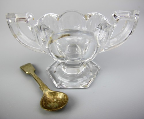 Crystal glass salt cellar pot - salt,