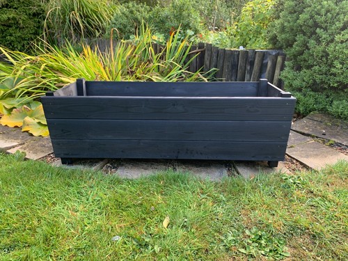 Black wooden planters - wooden,