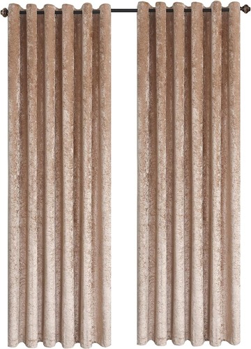 Crushed velvet curtains eyelet - curtains,