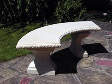 Curved Stone Garden Bench
