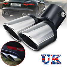 Curved Car Tailpipe Twin Exhaust Tail Tip Trim Muffler Rear Pipe UK