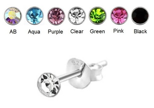 Crystal stud earrings 925 - crystal,