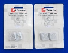 4 (2 PAIRS) TILE TRIM CORNERS 7mm DEPTH, METAL - ALUMINIUM COLOURED