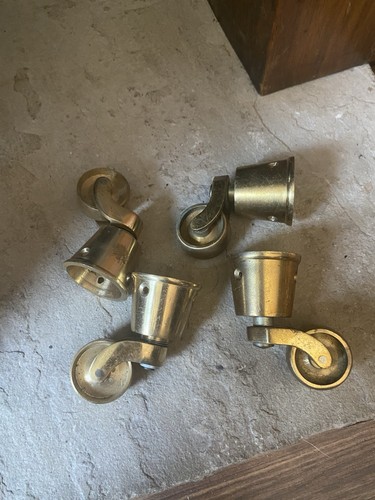 Vintage brass casters - vintage,