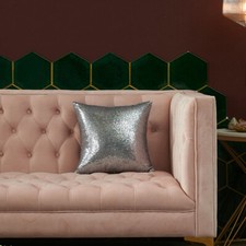 2PC Throw Cushion Cover Bling Sequins Pillow Case Cover Home Sofa Decoration